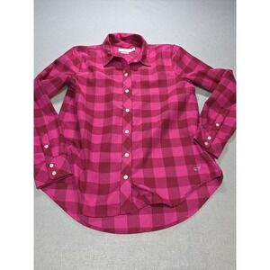 Vineyard Vines Shirt Size 6 Pink Buffalo Check Performance Flannel Button Down